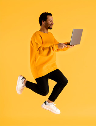 man image with laptop